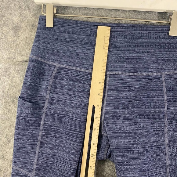 Athleta Leggings Small Blue High Rise Jacquard Mesh Chat To Town Capri Workout - Picture 7 of 13